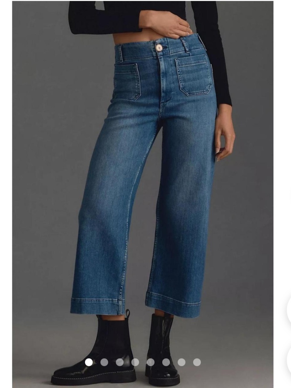 Pilcro the Skipper Denim wide leg cropped jeans